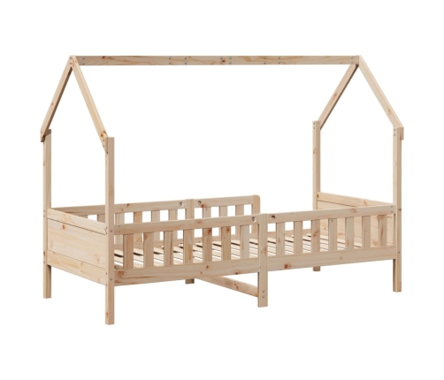 Cama con forma de casa para niños madera maciza pino 90x200 cm