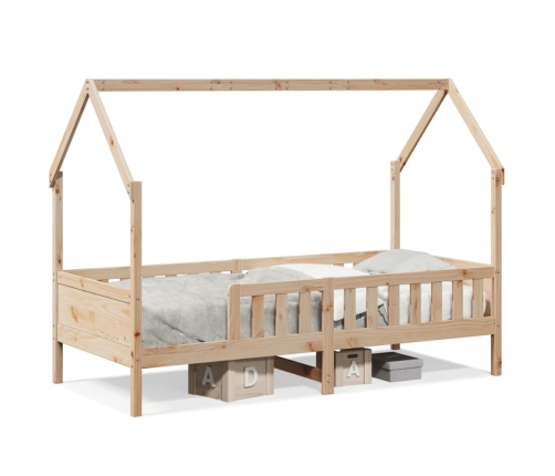 Cama con forma de casa para niños madera maciza pino 90x200 cm