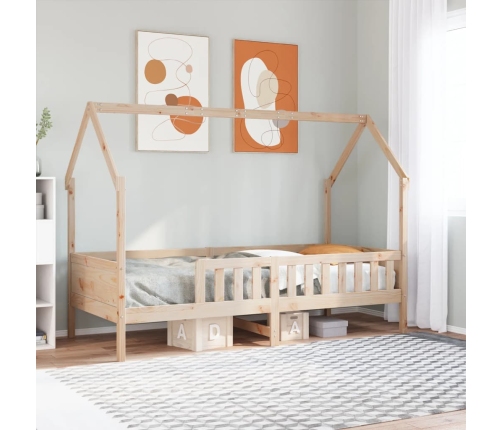 Cama con forma de casa para niños madera maciza pino 90x190 cm