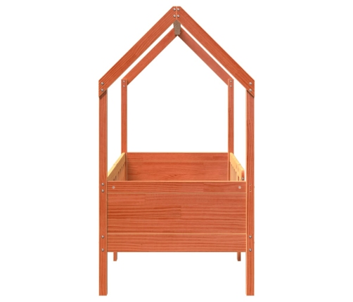 Cama con forma de casa de niños madera maciza marrón 80x160 cm