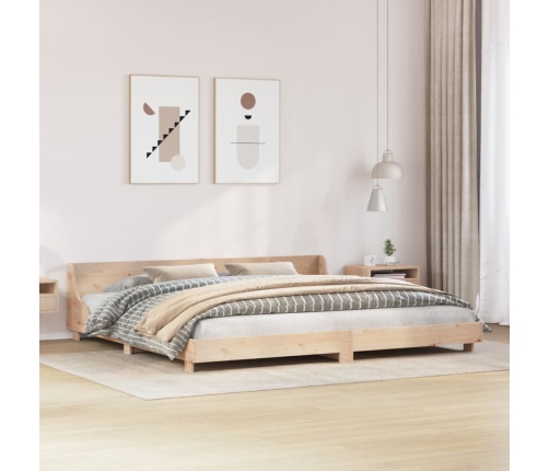 Estructura de cama sin colchón madera maciza de pino 180x200 cm