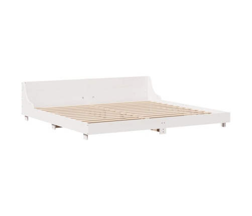 Cama sin colchón madera maciza de pino blanca 180x200 cm