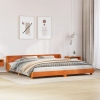 Cama sin colchón madera maciza de pino marrón cera 180x200 cm