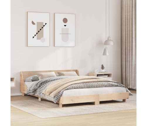 Estructura de cama sin colchón madera maciza de pino 160x200 cm