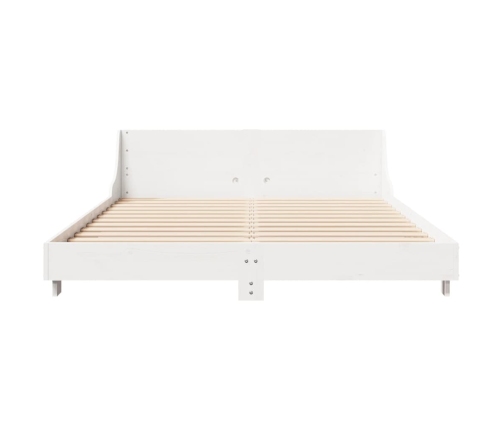 Estructura de cama sin colchón madera maciza de pino 160x200 cm