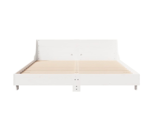 Estructura de cama sin colchón madera de pino blanca 150x200 cm