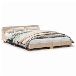 Estructura de cama sin colchón madera de pino blanca 140x200 cm