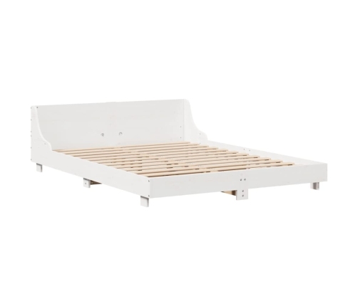 Estructura de cama sin colchón madera de pino blanca 140x200 cm