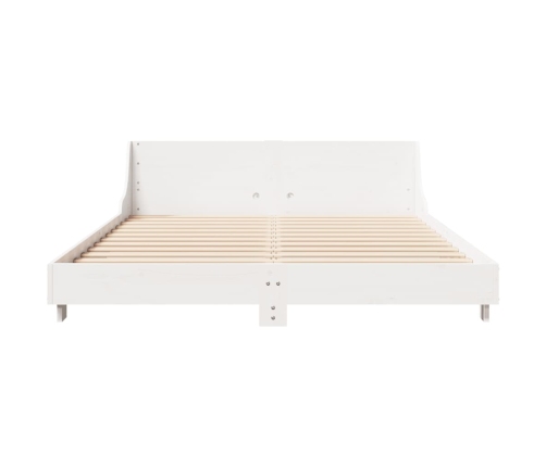 Estructura de cama sin colchón madera de pino blanca 140x200 cm