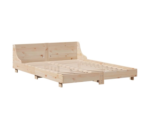 Estructura de cama sin colchón madera de pino maciza 120x200 cm