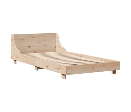 Estructura de cama sin colchón madera maciza de pino 100x200 cm