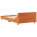 Cama sin colchón madera maciza de pino marrón cera 100x200 cm
