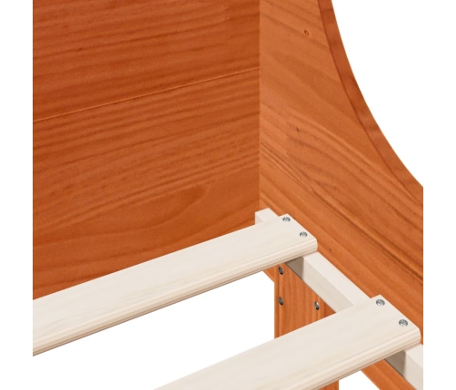 Cama sin colchón madera maciza de pino marrón cera 100x200 cm