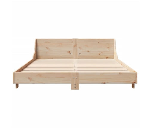 Estructura de cama sin colchón madera maciza de pino 140x190 cm