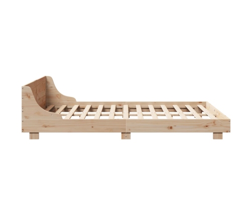 Estructura de cama sin colchón madera maciza de pino 140x190 cm