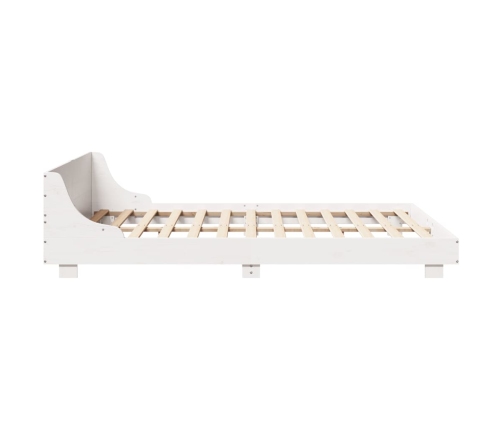 Estructura de cama sin colchón madera de pino blanca 140x190 cm