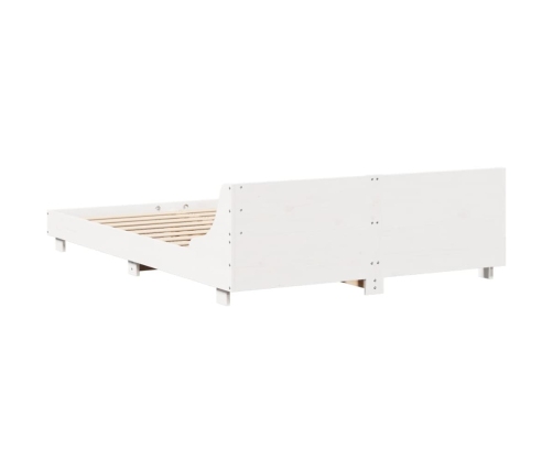 Estructura de cama sin colchón madera de pino blanca 140x190 cm