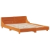 Cama sin colchón madera maciza de pino marrón cera 140x190 cm