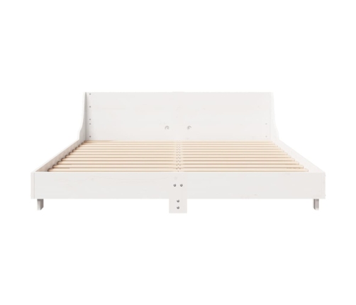 Estructura de cama sin colchón madera maciza blanca 120x190 cm