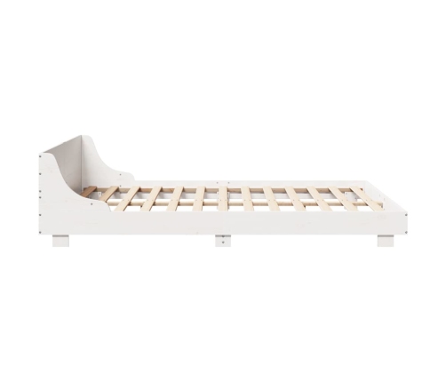 Estructura de cama sin colchón madera maciza blanca 120x190 cm