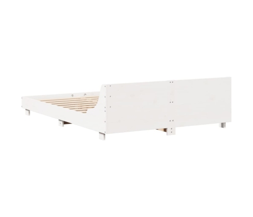 Estructura de cama sin colchón madera maciza blanca 120x190 cm