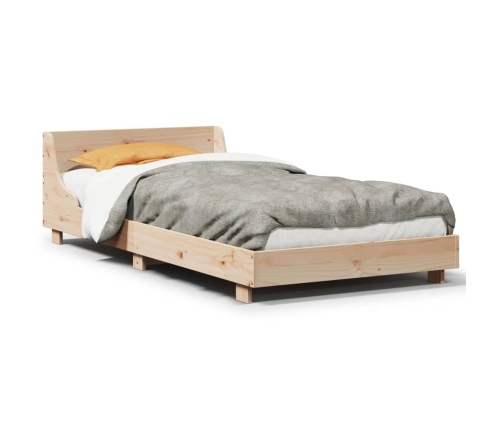 Estructura de cama sin colchón madera maciza de pino 90x190 cm