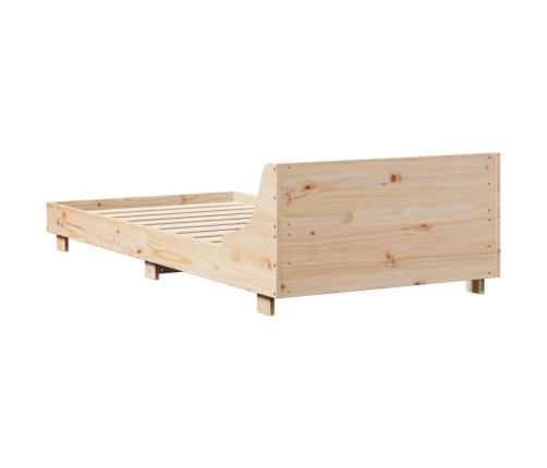 Estructura de cama sin colchón madera maciza de pino 90x190 cm