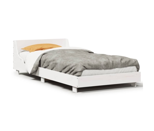 Estructura de cama sin colchón madera maciza blanca 90x190 cm