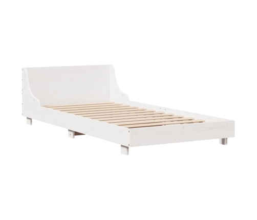 Estructura de cama sin colchón madera maciza blanca 90x190 cm