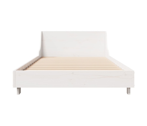 Estructura de cama sin colchón madera maciza blanca 90x190 cm