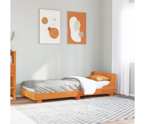 Estructura de cama sin colchón madera maciza marrón 90x190 cm