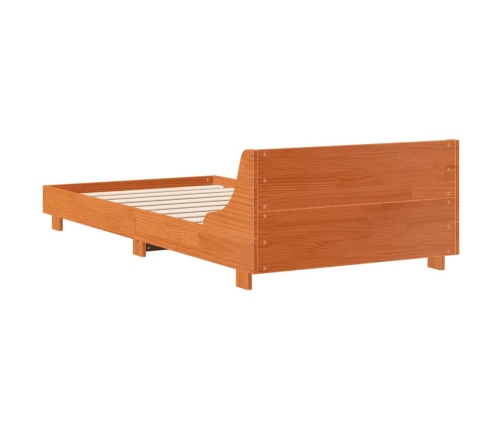 Estructura de cama sin colchón madera maciza marrón 90x190 cm