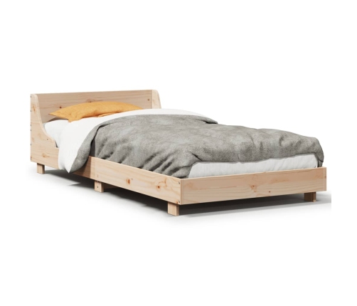 Estructura de cama sin colchón madera maciza pino 75x190 cm