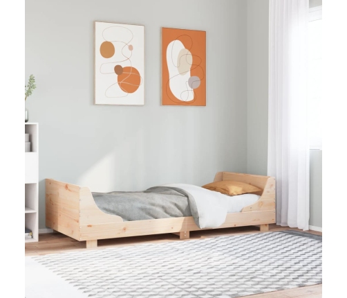 Estructura de cama sin colchón madera maciza de pino 90x200 cm