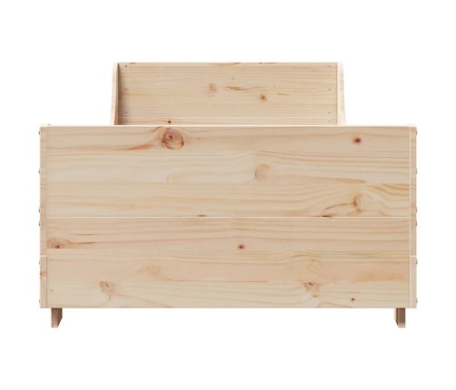 Estructura de cama sin colchón madera maciza de pino 90x200 cm
