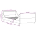 Estructura de cama sin colchón madera maciza de pino 90x200 cm