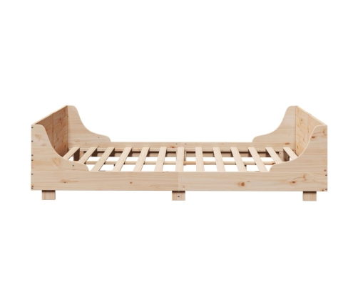 Estructura de cama sin colchón madera maciza de pino 120x190 cm