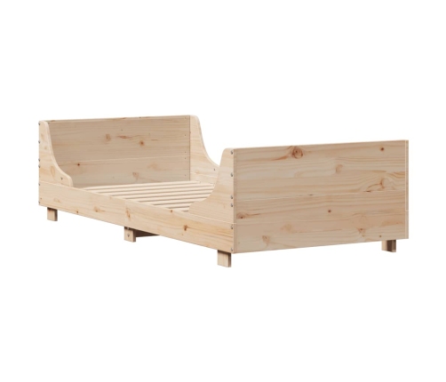 Estructura de cama sin colchón madera maciza de pino 90x190 cm