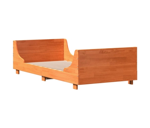 Estructura de cama sin colchón madera maciza marrón 90x190 cm