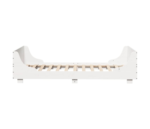 Estructura de cama sin colchón madera maciza blanca 75x190 cm