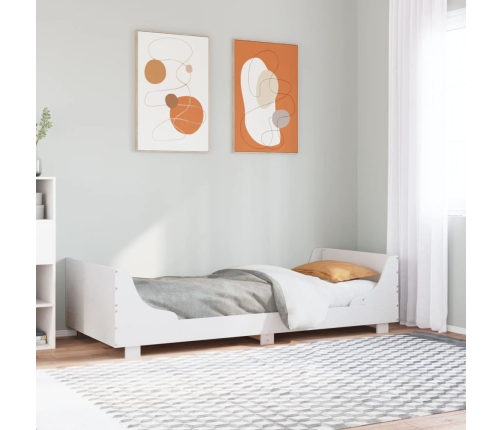 Estructura de cama sin colchón madera maciza blanca 75x190 cm