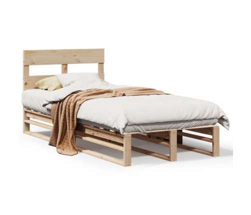 Estructura de cama sin colchón madera maciza de pino 90x200 cm