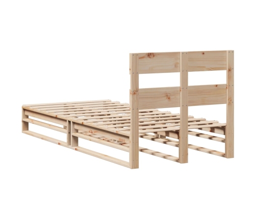 Estructura de cama sin colchón madera maciza de pino 90x200 cm