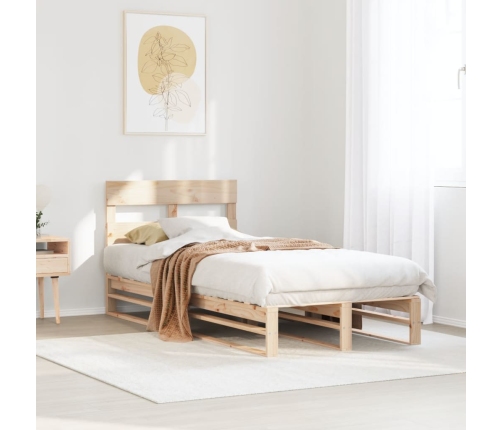 Estructura de cama sin colchón madera maciza de pino 90x200 cm