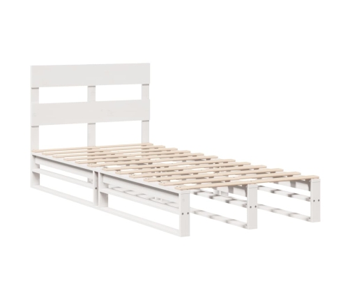 Estructura de cama sin colchón madera de pino blanca 90x200 cm