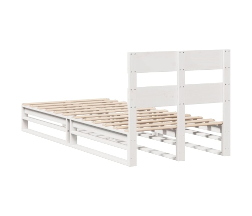 Estructura de cama sin colchón madera de pino blanca 90x200 cm