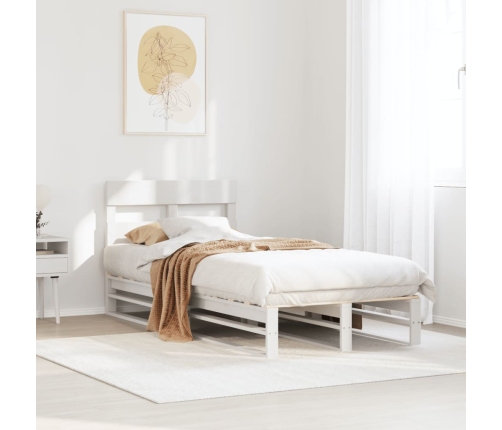 Estructura de cama sin colchón madera de pino blanca 90x200 cm