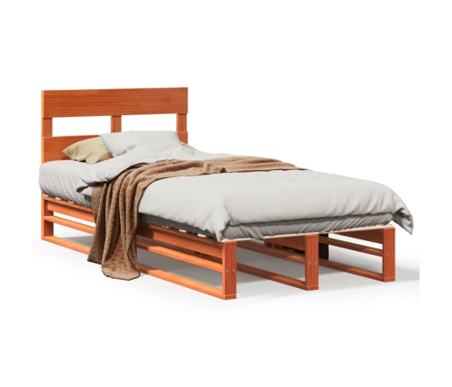 Estructura de cama sin colchón madera de pino marrón 90x200 cm