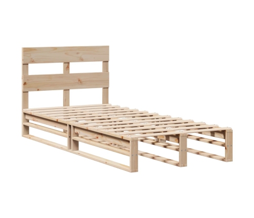 Estructura de cama sin colchón madera maciza de pino 100x200 cm