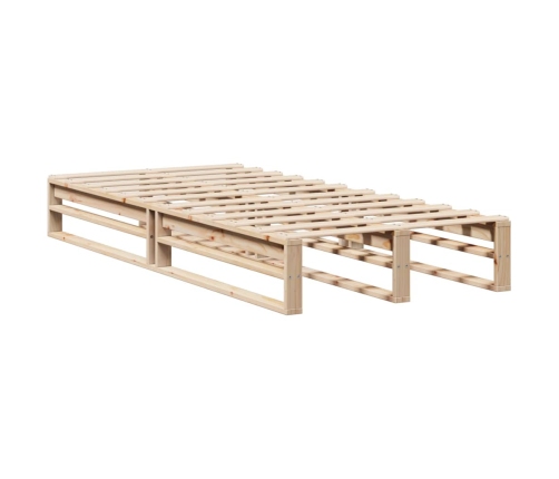 Estructura de cama sin colchón madera maciza de pino 100x200 cm